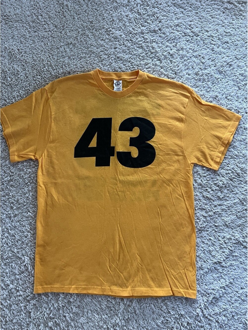 Pittsburgh Steelers Polamalu T Shirt I Don’t Care Pull My Hair Size Large Yellow